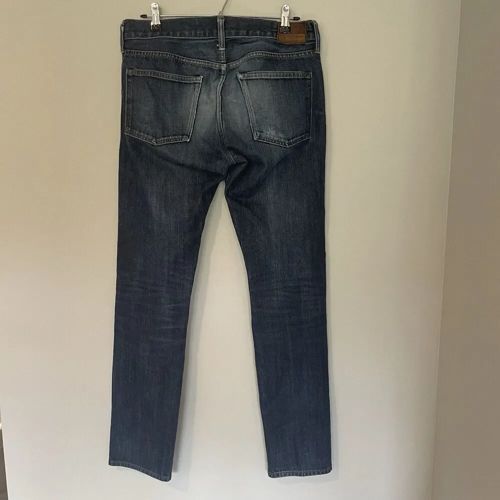 J Crew Men's 484 Slim Fit Jeans Straight Leg 32 x‎ 34 Tapered Dark Wash Jcrew
